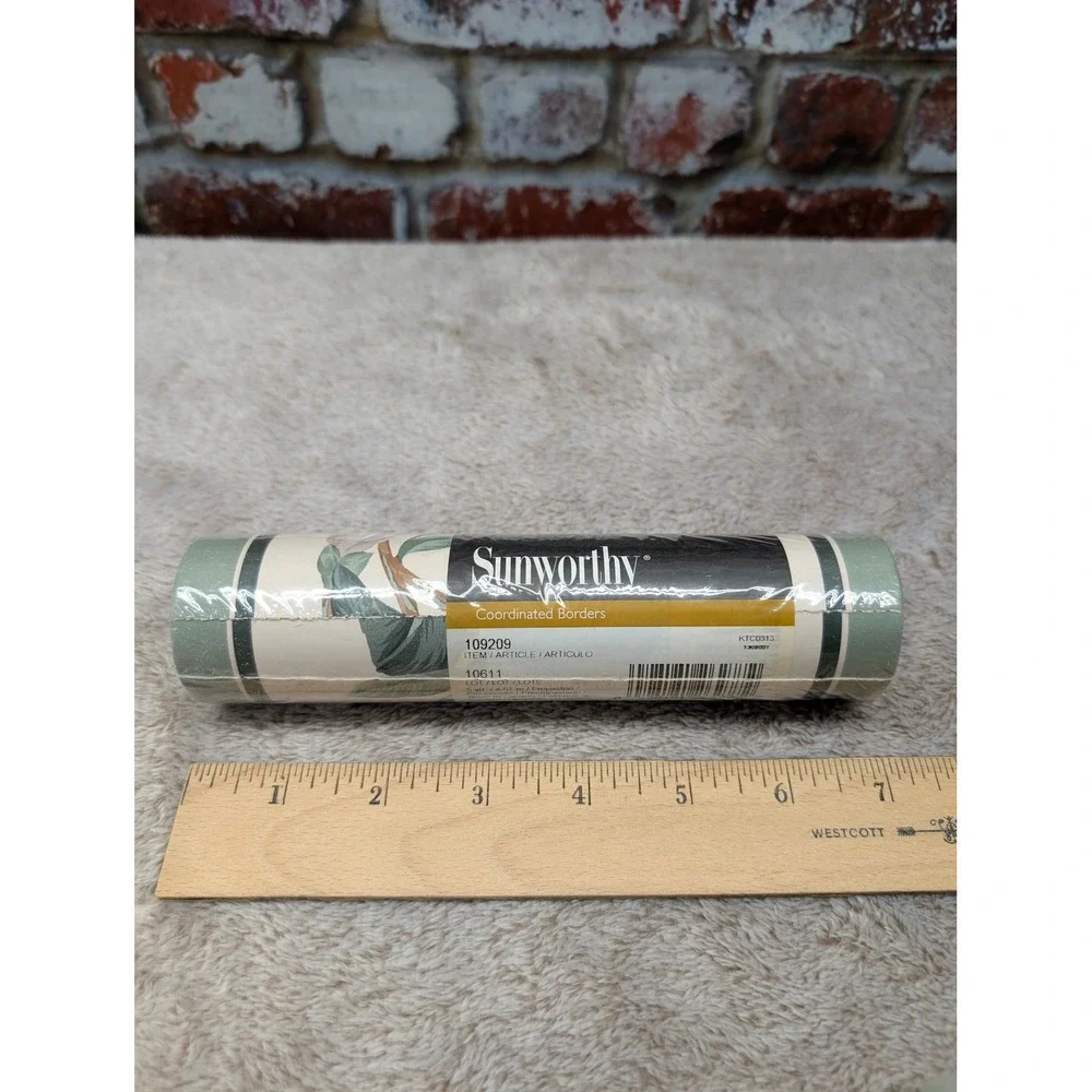 Sunworthy Magnolia Floral Wallpaper Border Sage Green Cream 109209 5 Yards